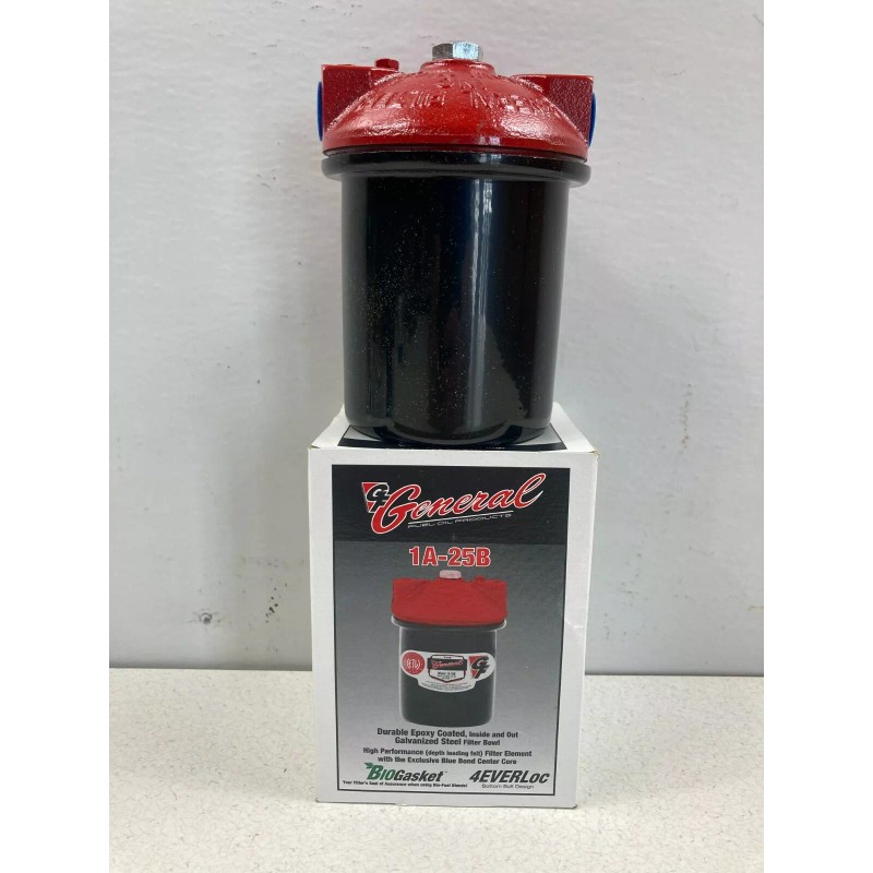 General Filters Fuel Oil Filter w/10-micron Wool Felt. Model #1A-25B.