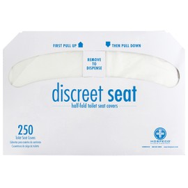 Hospeco Discreet Seat Half-Fold Toilet Seat Covers (20 Packs of 250) - DS-5000,White