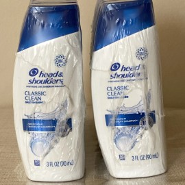 Clean Lot of 12 Head & Shoulders Classic Clean Dandruff Shampoo 3 fl oz Travel Size
