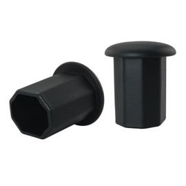 DGBRSM 2PCS Black Plastic Polygon Lacrosse End Caps Lacrosse Butt End Cover Caps Lacrosse Tape Saver Butt End Lacrosse End Cover Caps Lacrosse Hockey Stick Supplies