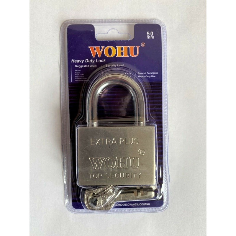 HEAVY DUTY CHROMED PLATED STEEL LOCK WITH 3 KEYS