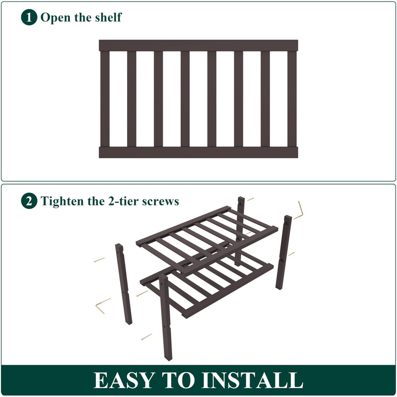 Smiry Bamboo Shoe Rack for Closet, 2 Tier Small Wooden