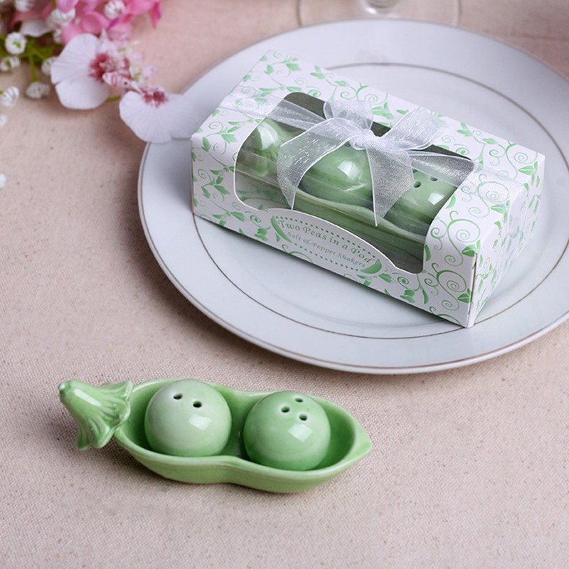 GUMEI Seasoning Can Two Peas in Pod Ceramic Salt Pepper