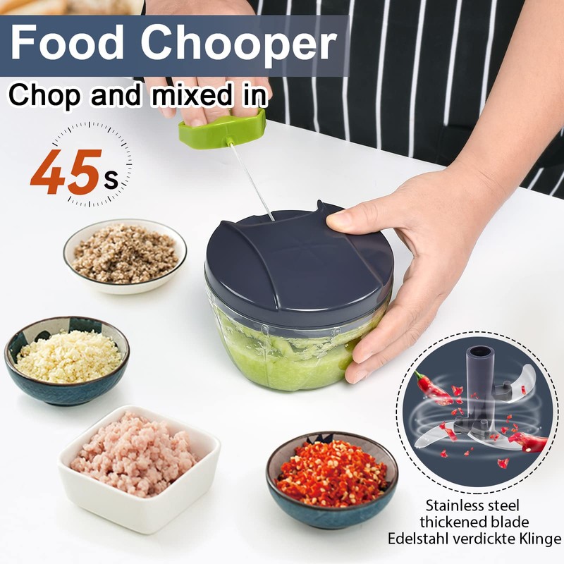 Onion Cutter Manual 500 ml Onion Chopper with Pulley Easy