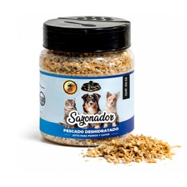 Sazonador para Comida de Perros y Gatos con Pescado, 100 g | Alto En Proteína, Omega 3 6 9, Mejora El Sabor, Para Perros Y Gatos, Uso Diario