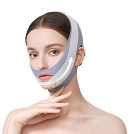 Reusable V Face Lifting Tape, Face Slimming Band, Double Chin Mask, Double Chin Remover, Face Tape, Double Chin Reducer, V-Shaped Face Masks for Lifting and Contouring (Grey)