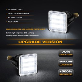 Gempro LED License Plate Light Assembly Lamp Replacement Compatible with Tundra 2014-2021, Tacoma 2016-2021 Pickup Truck, 6500K White