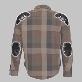 Hot Leathers Men's Long Sleeve Flannels for Motorcycle Riding (Jkm3007-brown-blk, 3X-Large)