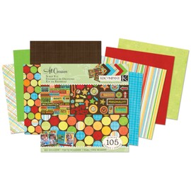 K&Company Brights Scrapbook Kit, 8-1/2-by-8-1/2-Inch