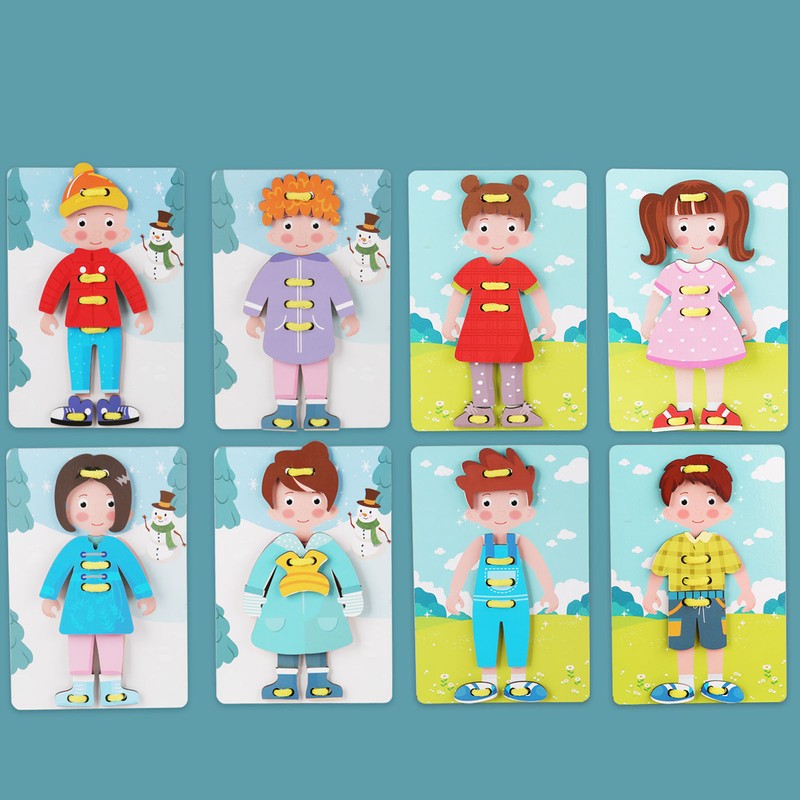 Wooden Lacing Threading Toys Clear Patterns Educational Wood Threading Panel