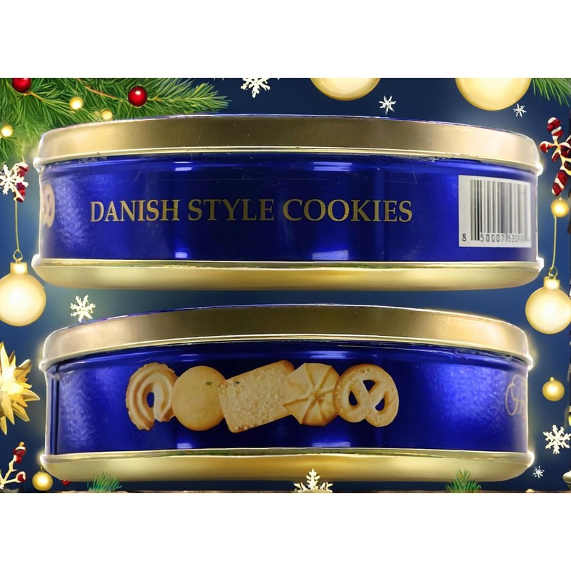 Heavenly Bites Danish Style Butter Cookies in Metal Tin 12
