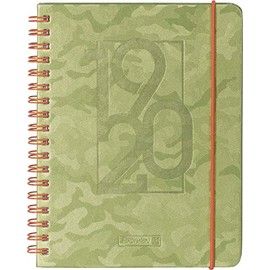 Baier & Schneider Brunnen 1072966160 "Camouflage" School Calendar/Weekly Calendar 2019/2020, 2 Pages = 1 Week, Sheet Size 12 x 16 cm, A6, PU Cover, Green