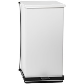 Detecto P-48 White Step-On Can, 48 qt Capacity