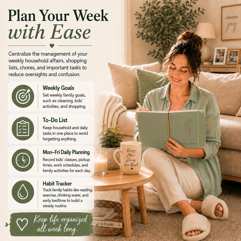 Undated Weekly Planner, Weekly To Do List Notebook with Habit