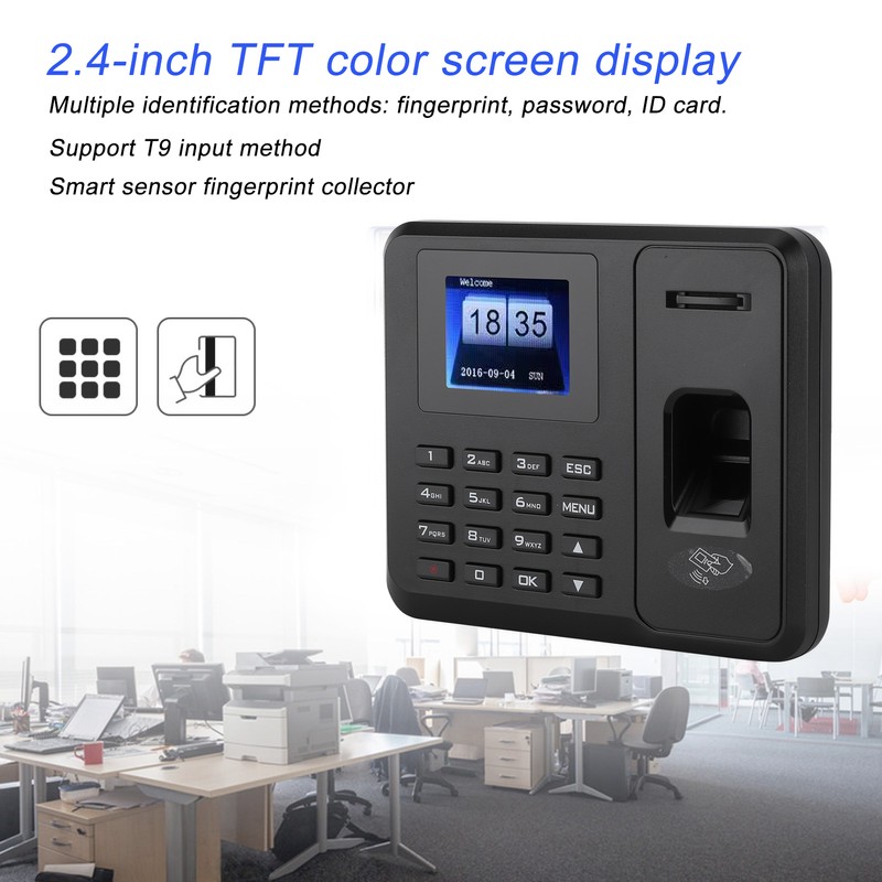 USB Standalone Time Attendance 2.4in TFT LCD Screen Password Fingerprint