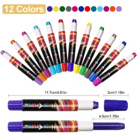 Hair Chalk Pen, Set of 12 Colors, Temporary Hair Color for Hair Dye, Great Birthday Christmas Gift for Girls (12 Colors)