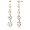 cz 5 stone earrings, Metal, Cubic Zirconia