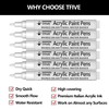 White Acrylic Paint Marker Pens - 2-3mm Medium Tip, 6