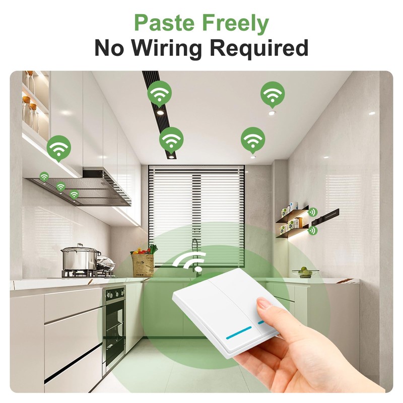 RGBZONE Wireless Remote Light Switch and Receiver Kit, No Wiring,