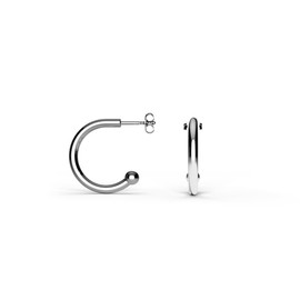 TIABELLE Hoop Earrings Loop Made of Titanium – Earrings for Women – Allergy-Free & Skin-Friendly – Handmade in Germany (16 mm Diameter and 18 mm Diameter), Titanium