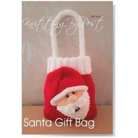 Knitting by Post Knitting Pattern Santa Gift Bag from A Christmas Treat Holder Ready to be Knit in Red and White