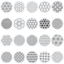 INFUNLY 20Pcs Plastic Sashiko PET Template 5.9"×5.9" Different Geometric Patterns Sashiko Stencils Drawing Line Embroidery Template for Hand Quilting Square Sashiko Stencils for Hand Sewing Lovers