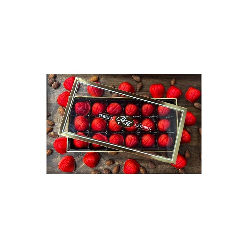 Bergen marzipan 18 piece Gift Box Strawberry Shape Marzipan