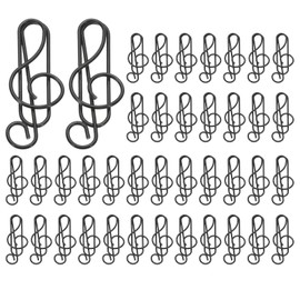 PATIKIL Cute Paper Clip, 100Pcs Music Note Shape Paper Clip Metal Funny Bookmarks Planner Clips Clamp for Home Office Supplies Desk File Organization Wedding Decoration, Black