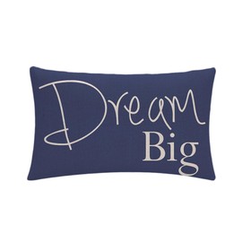 7COLORROOM Farmhouse Lumbar Pillow Covers Blue Background Dream Big Inspirational Quotes Rectangular/Waist Cushion Covers Farmhouse Rustic Home Decor Pillowcase 12”×20”,for Housewarming Gifts (Blue)