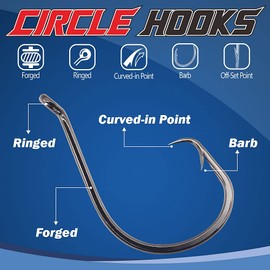 XFISHMAN Circle-Hooks-Fishing-Equipment-Octopus-Hooks-Saltwater-50 Pack #1 –12/0