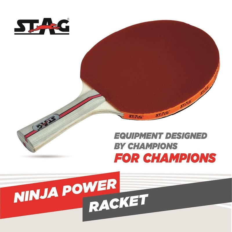 Stag Ninja Power Table Tennis Racquet(Multi- Color, 180 Grams, Advanced)