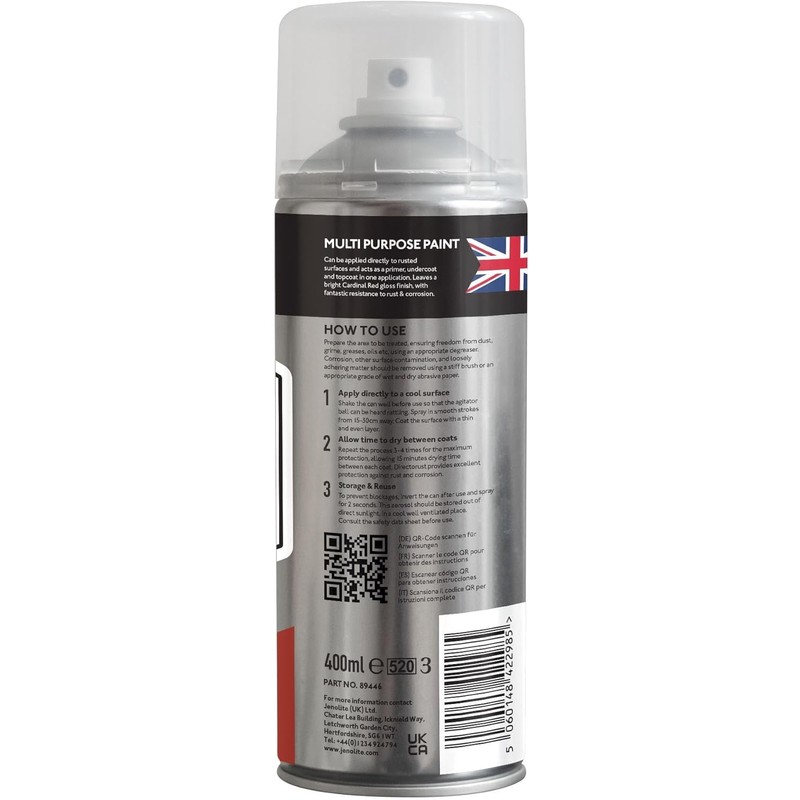 JENOLITE Directorust Spray Paint for Metal - CARDINAL RED -