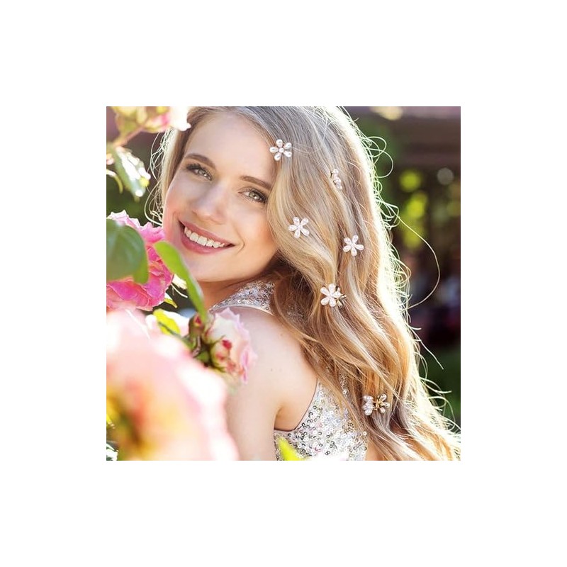 18 Pinzas para el Cabello con Mini Flores, para el
