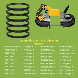 6 Pack 650721-00 Bandsaw Rubber Tires Replacement for DeWalt DWM120, DCS374, DW328K, A02807, Fits Porter Cable and Milwaukee Band Saws, 6" x 1/2" Heavy-Duty Rubber Wheels