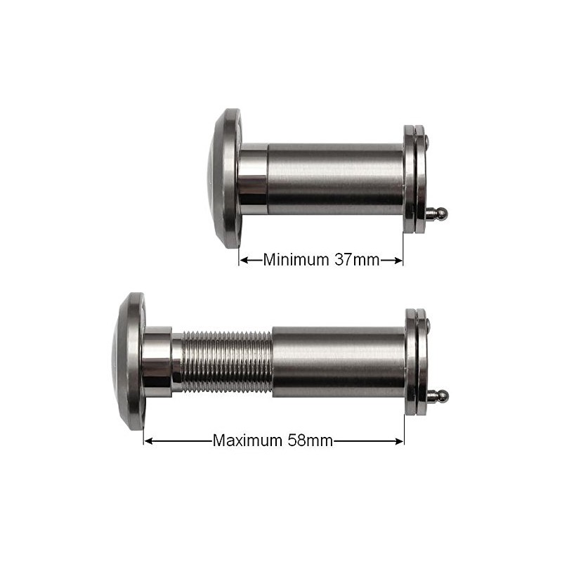 200 Degree Wide Angle Door Viewer Viewer Lens Chrome Chrome