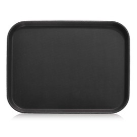 New Star Foodservice 25095 Restaurant Grade Non-Slip Tray, Plastic, Rubber Lined, Rectangular, 14" x 18" Inch, Black