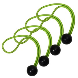 MASTER LOCK Pack of 4 Ball Bungees, Green, 20cm - Lashing capacity 40 kg