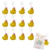 Rubber Duck Keychains Bulk+Cheer Gifts+Yellow Duck with Pink Bow+12 Pack+5.8x5.3x5 cm+Team Spirit Event Bag Stuffers
