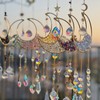 Kawlxpp Handmade Crystal Decor Hanging Moon Suncatcher with Glass Prisms