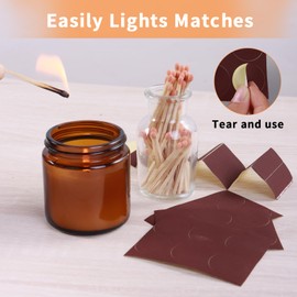 72Pcs Match Striker Paper with Adhesive 2 Sizes of Matches Holder Matches for Candles in A Jar with Striker Decorative Match Cloche (66)