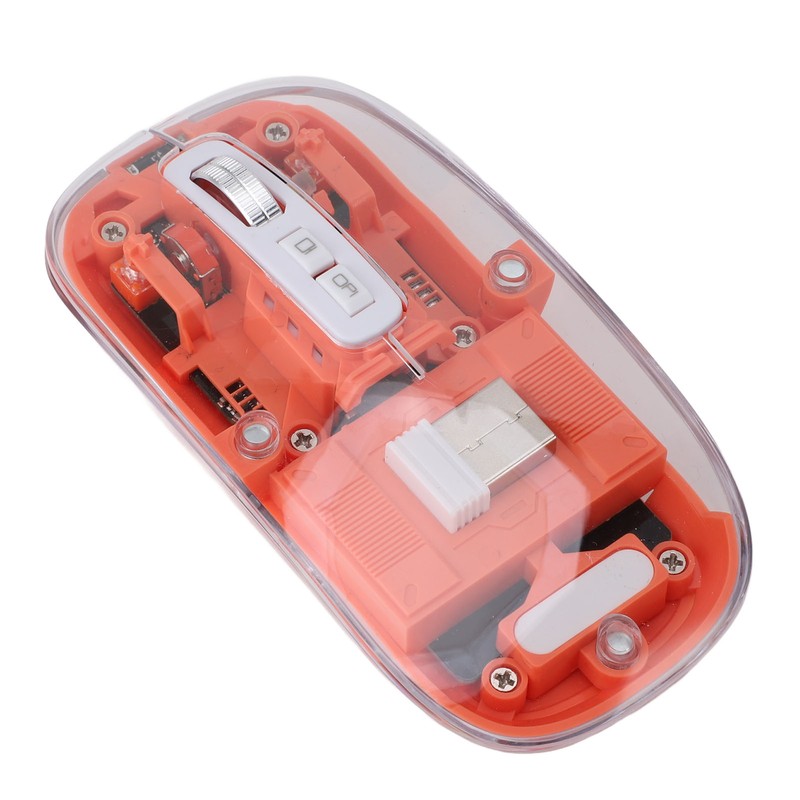 Transparent Computer Mouse 2.4G BT1 BT2 Tri Mode USB Rechargeable