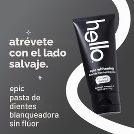 Hola Cuidado oral activado carbón dientes blanqueamiento sin fluoruro y última intervensión de SLS, 1 pieza