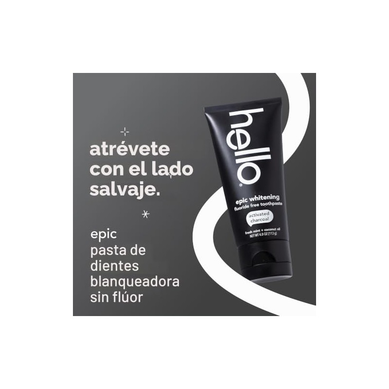 Hola Cuidado oral activado carbón dientes blanqueamiento sin fluoruro y
