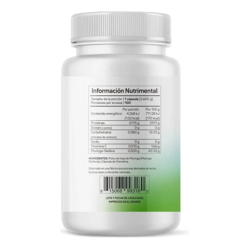 Moringa orgnica y libre de transgnicos Primetech 100 Cpsulas 500