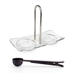 Peugeot Linea Salt and Pepper Mill Tray, Acrylic - With Stainless Steel Spice Scoop & Clip