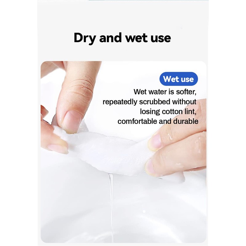 Toallita suave y seca, 100% algodón, toalla facial desechable, sin