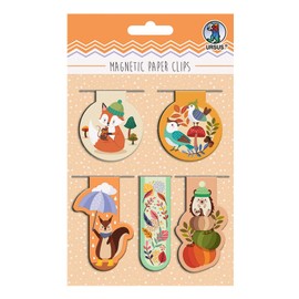Ursus 43000005 Magnetic Paper Clips Case for Marking Documents or Bookmarks, Pack of 5 in 5 Designs, Ideal as a Gift and as an Accessory for Organisers, Albums and Books