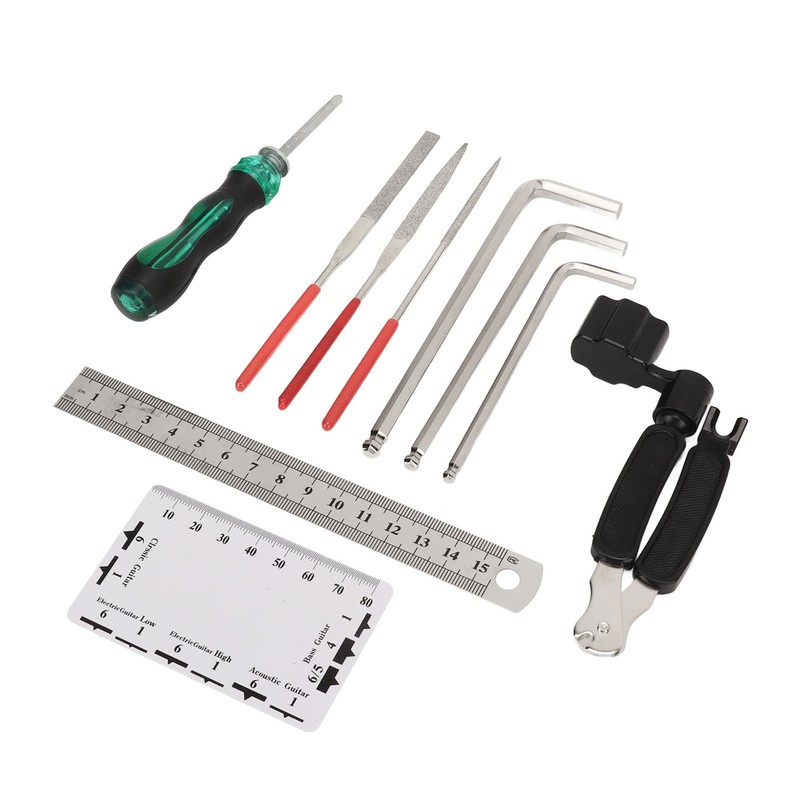 Guitar Maintenance Tool Kit Hex Wrench File Screwdriver Ruler String