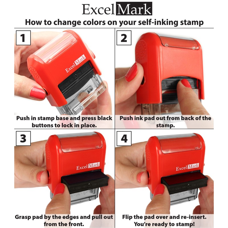 ExcelMark Self-Inking Rubber Teacher Grading Stamp - 100%