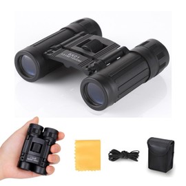 (10x High Magnification) Compact Binoculars, 0.8 inch (21 mm), Pocket Size, Water Resistant, Lightweight, Easy to Focus, Neck Strap Included, For Travel, Sightseeing, Concerts, Bird Watching
